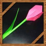 折り紙のチューリップに葉っぱの簡単な折り方！花束になる立体的な作り方